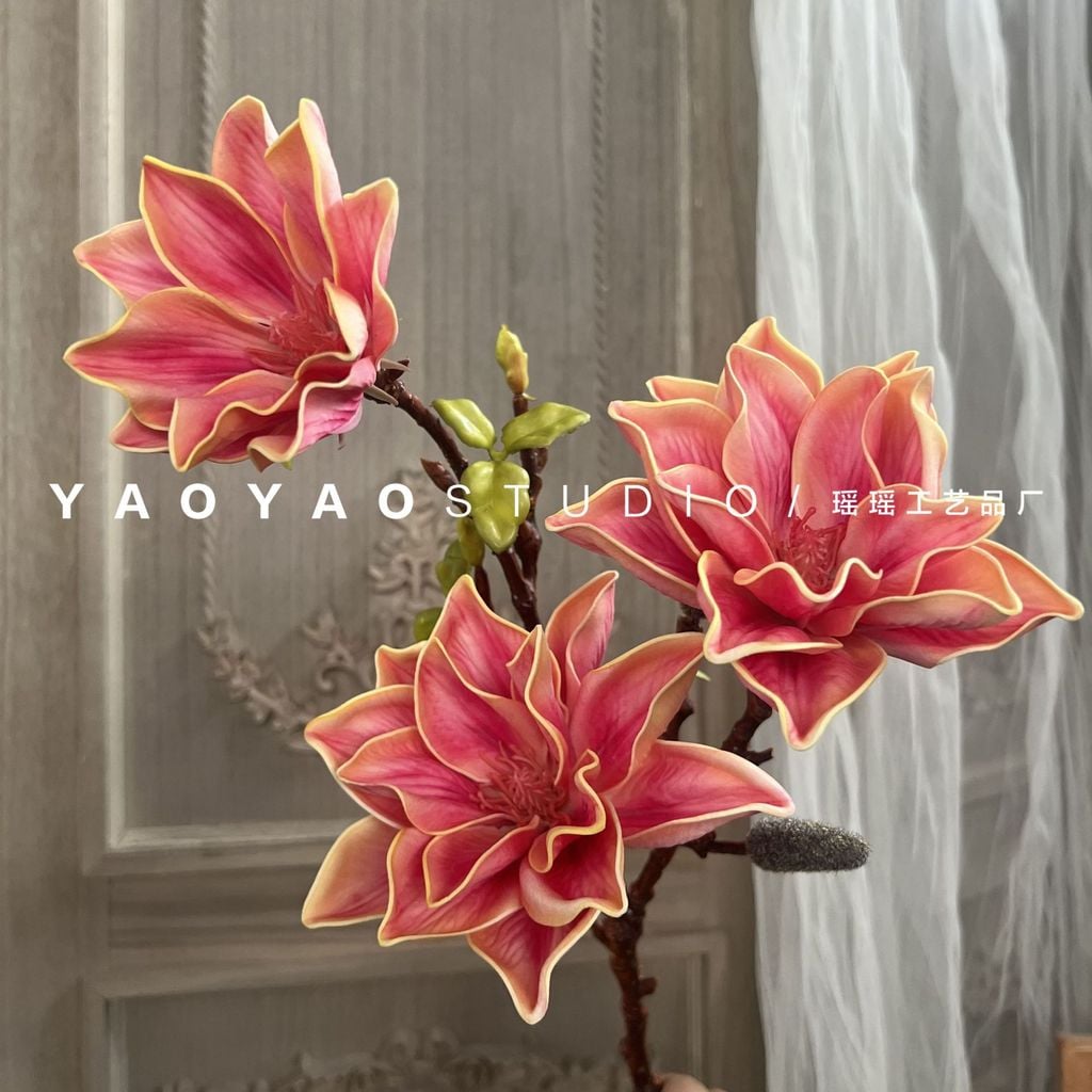 Hoa mộc lan 3 nhánh 3D cao cấp