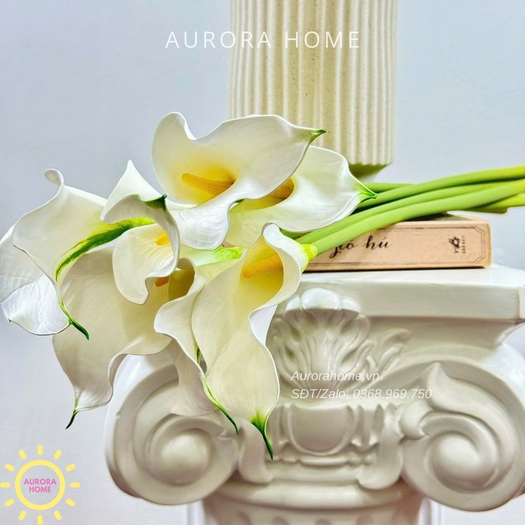 Cành hoa rum cala lily giả cao cấp