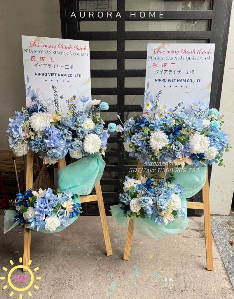 Kệ hoa giả chúc mừng cao cấp Aurora Blue Ivy