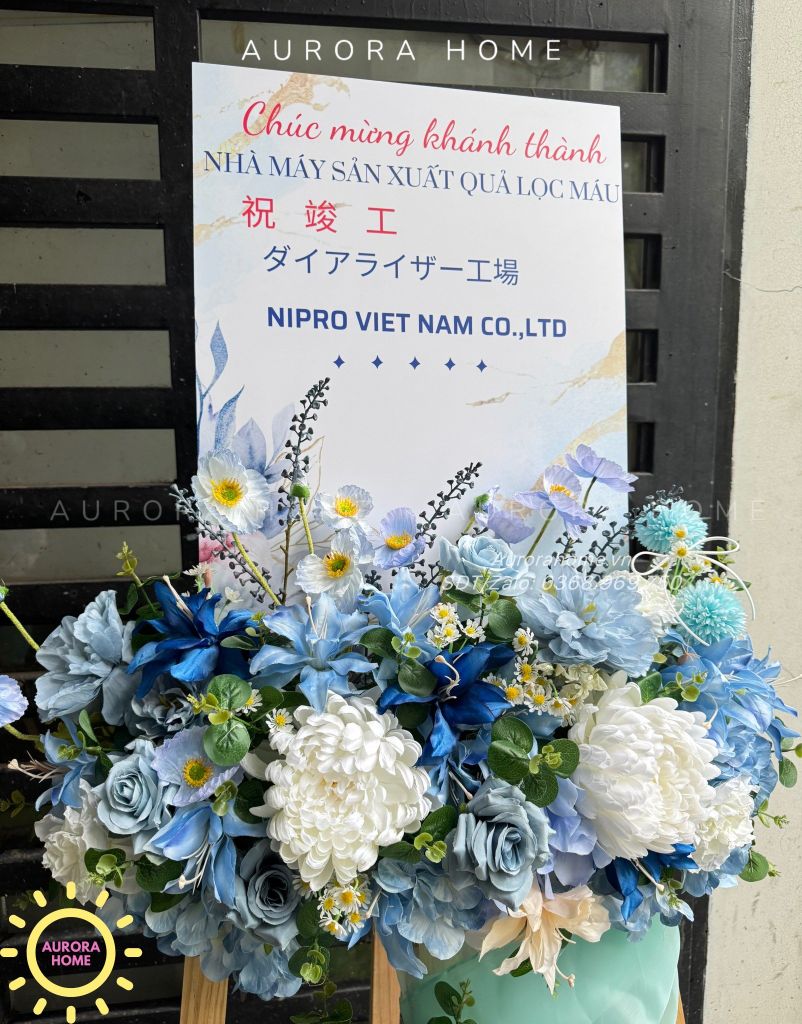 Kệ hoa giả chúc mừng cao cấp Aurora Blue Ivy
