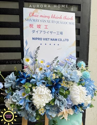 Kệ hoa giả chúc mừng cao cấp Aurora Blue Ivy