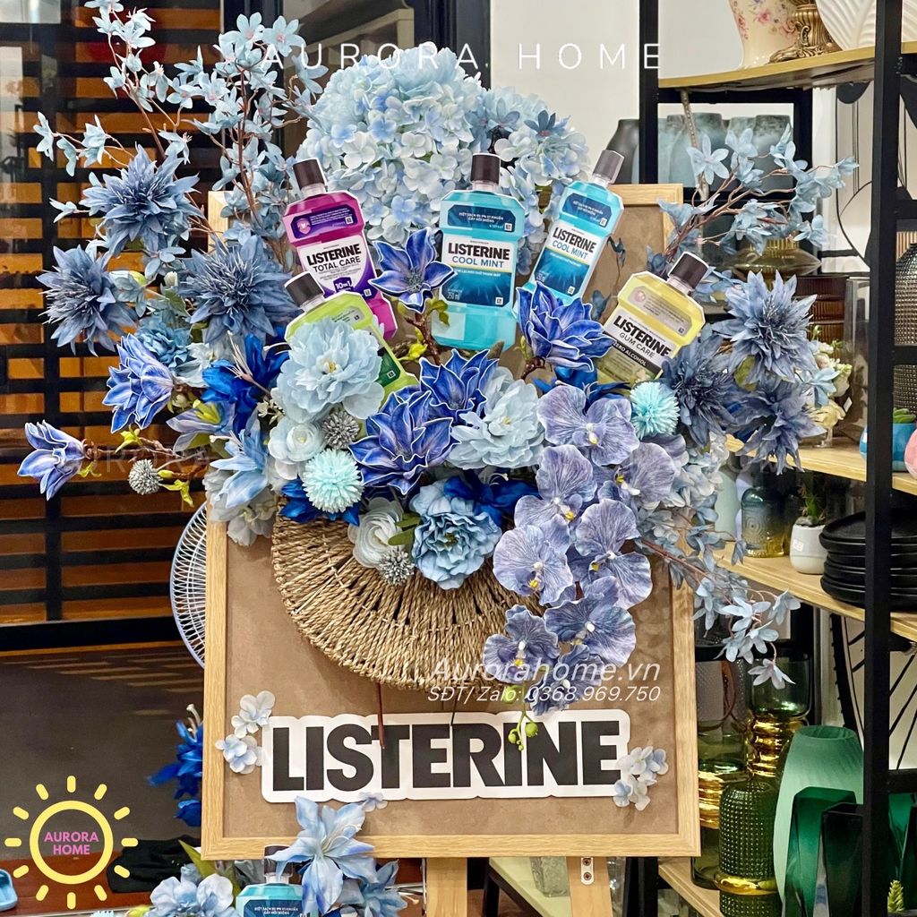 Kệ hoa lụa Avina Blue cao cấp