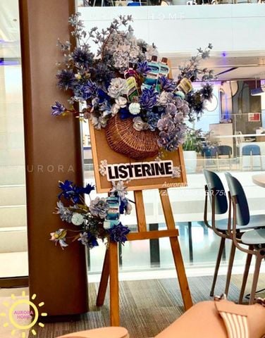 Kệ hoa lụa Avina Blue cao cấp