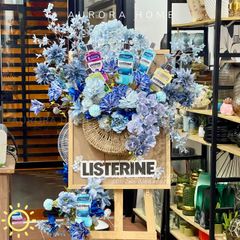 Kệ hoa lụa Avina Blue cao cấp