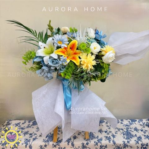 Kệ hoa lụa chúc mừng Aurora Cutie Cutie