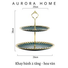 Khay bánh ngọt trang trí tiệc ( Khay 2 tầng)