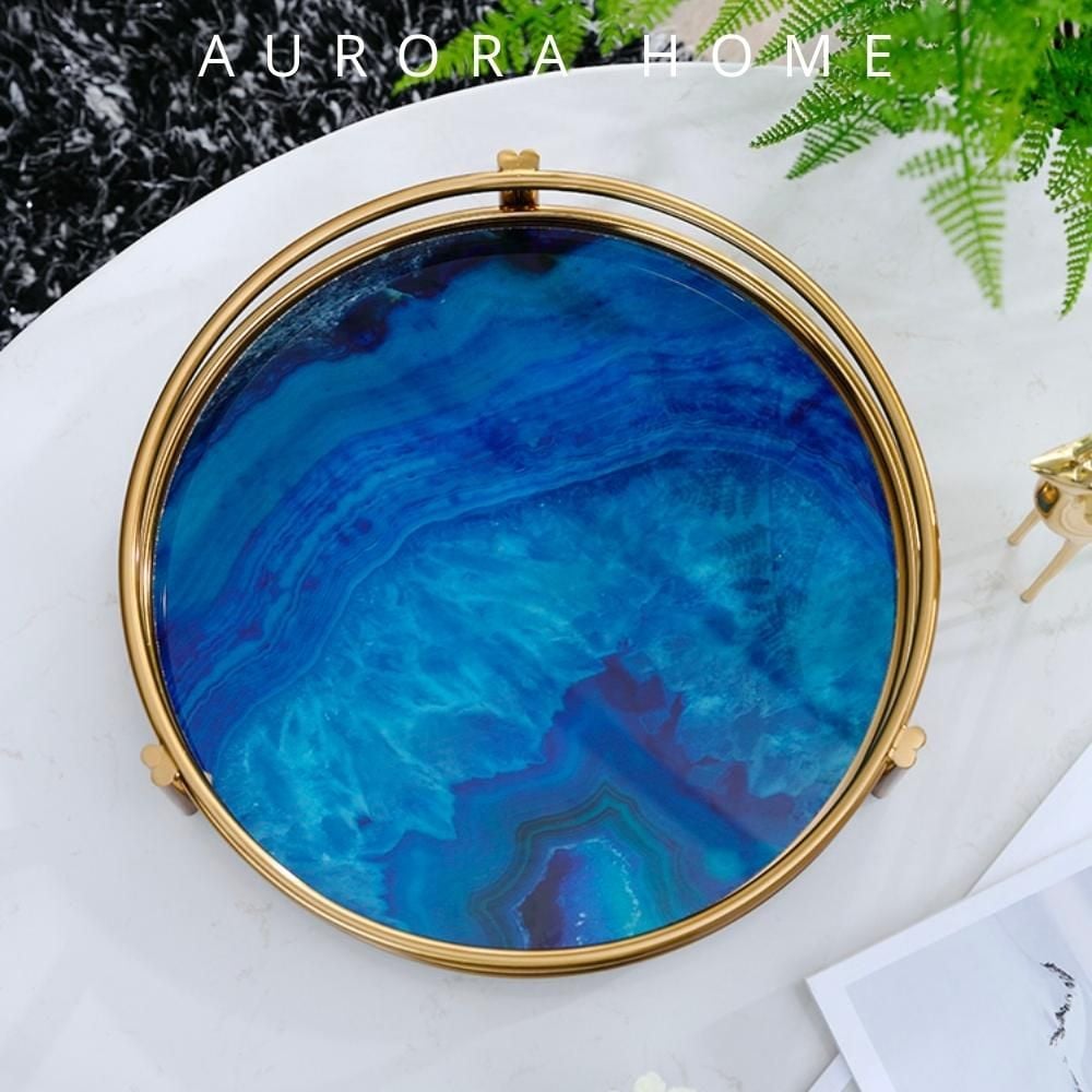 Khay decor mặt biển gợn sóng