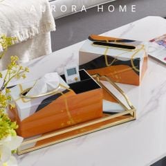Khay decor tranh sa mạc nhiệt đới