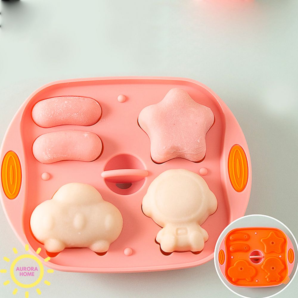 Khuôn làm bánh hấp silicon dễ thương (Hình trăng sao và cây cối)