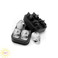 Khuôn silicon làm đá hình đầu lâu (4 ô)