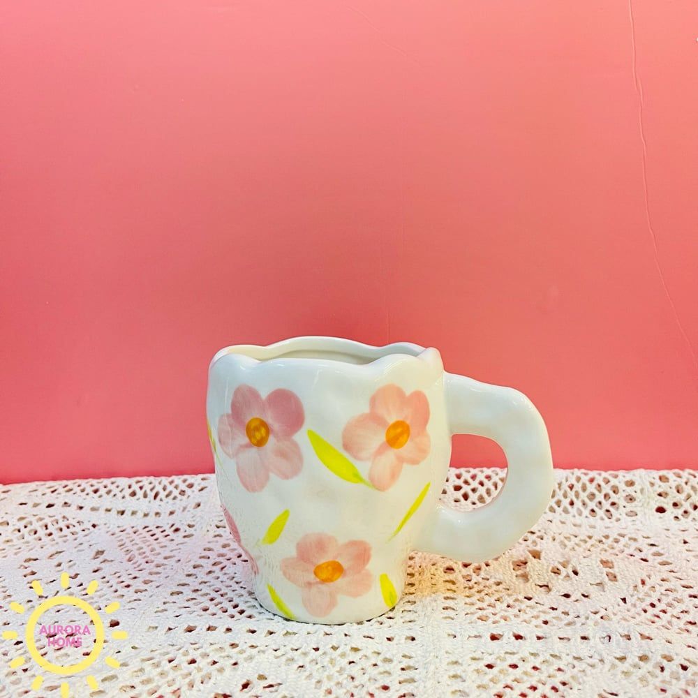 Cốc sứ hoa anh đào vẽ tay