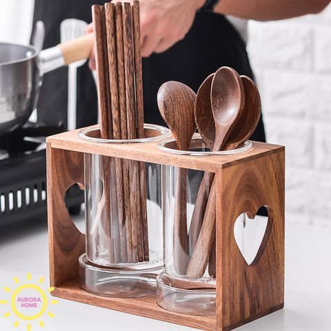 Ống đựng muỗng đũa Wooden Mirra