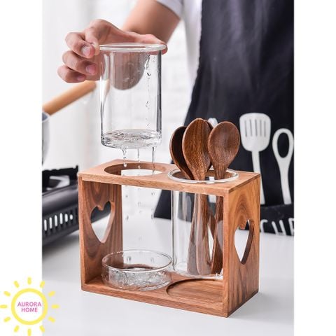 Ống đựng muỗng đũa Wooden Mirra