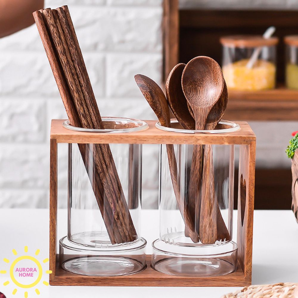 Ống đựng muỗng đũa Wooden Mirra