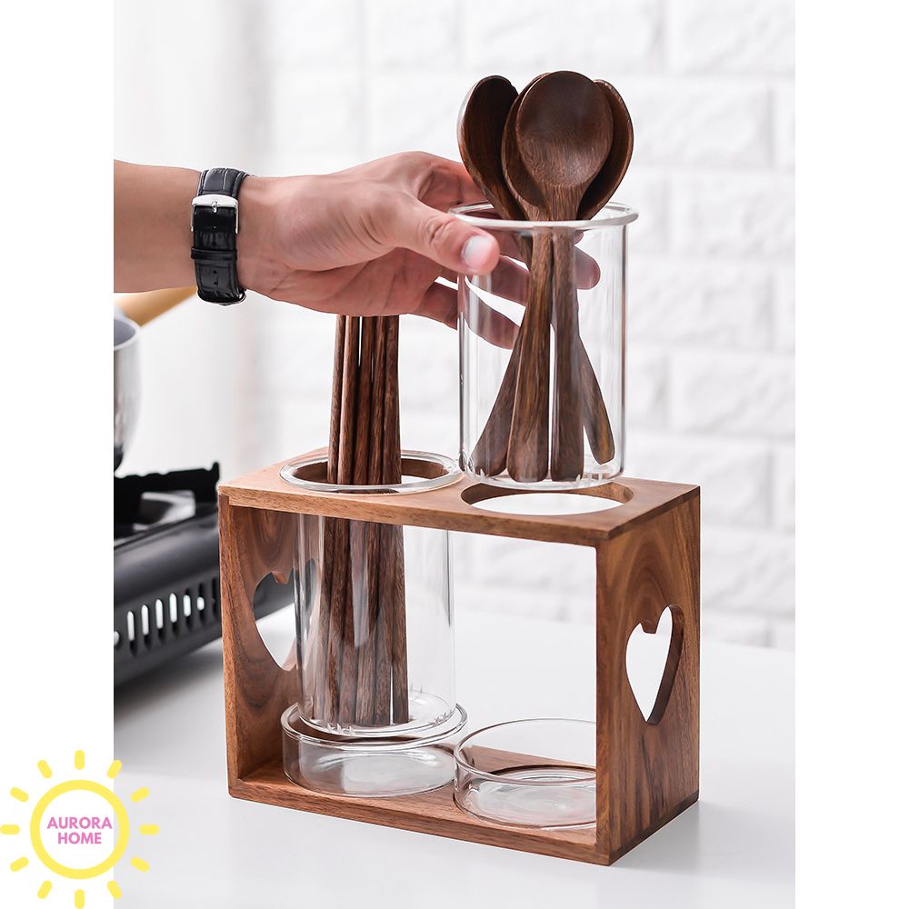 Ống đựng muỗng đũa Wooden Mirra