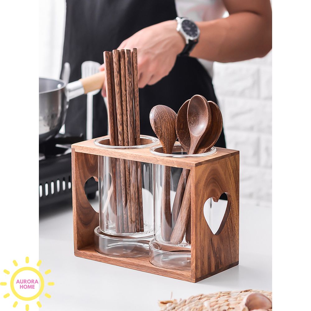Ống đựng muỗng đũa Wooden Mirra