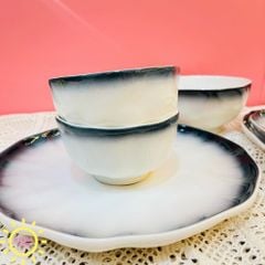 Bộ chén, bát, dĩa bàn ăn hoa sen phong cách Nhật Bản