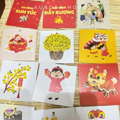 Bộ set thẻ treo Aurora trang trí Tết (Thẻ 2 mặt)