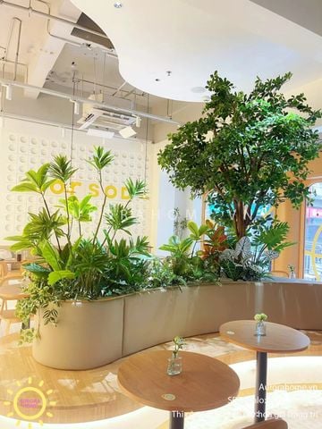 Thi công tiểu cảnh cây giả trang trí quán cafe (Mẫu 8)