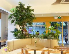 Thi công tiểu cảnh cây giả trang trí quán cafe (Mẫu 8)