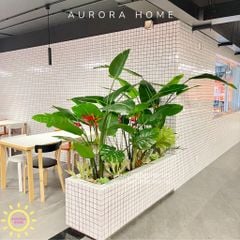 Tiểu cảnh cây chuối thiên điểu giả trang trí bếp ăn