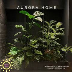 Tiểu cảnh cây giả trang trí phòng khách