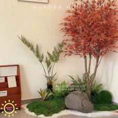 Tiểu cảnh cây lá phong giả theo concept mùa thu