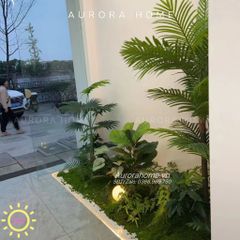 Tiểu cảnh cây giả trang trí sảnh phòng khách