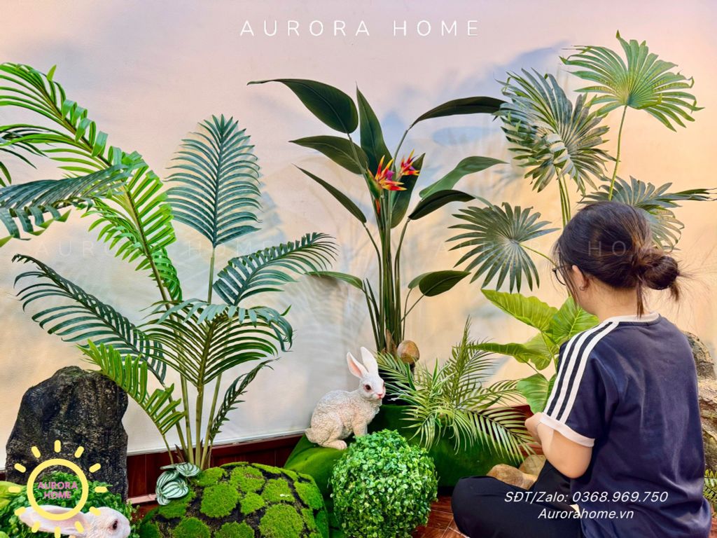 Tiểu cảnh cây giả khu vườn thiên nhiên trang trí (Mẫu 16)