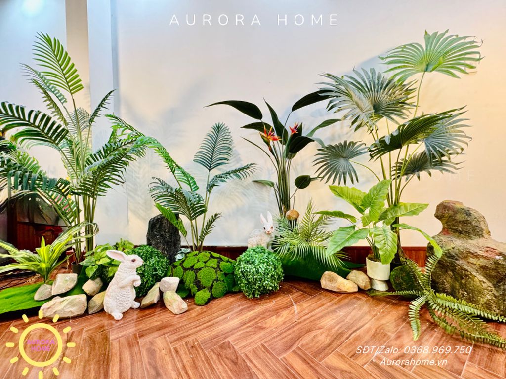 Tiểu cảnh cây giả khu vườn thiên nhiên trang trí (Mẫu 16)