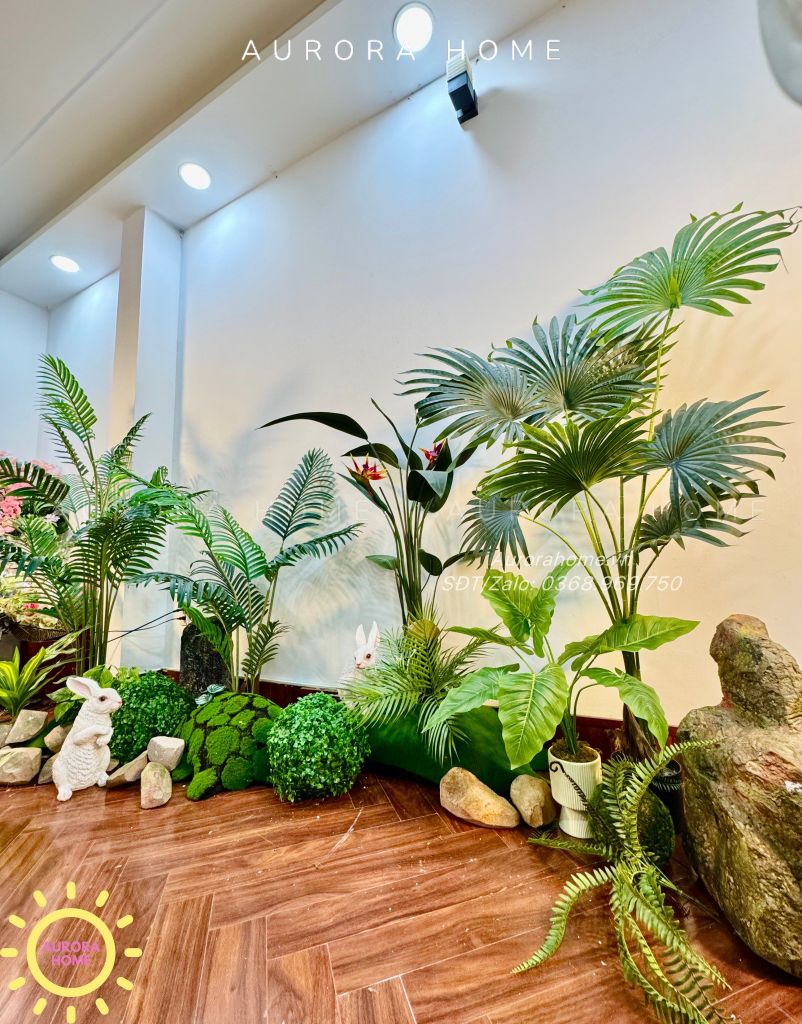 Tiểu cảnh cây giả khu vườn thiên nhiên trang trí (Mẫu 16)