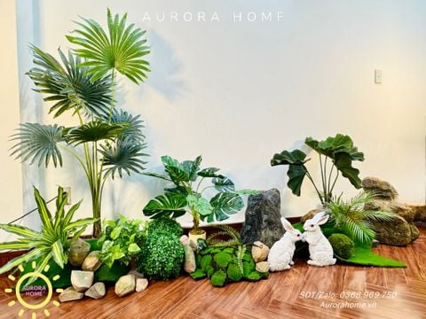 Tiểu cảnh cây giả khu vườn thiên nhiên trang trí (Mẫu 15)