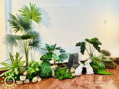 Tiểu cảnh cây giả khu vườn thiên nhiên trang trí (Mẫu 15)