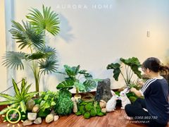 Tiểu cảnh cây giả khu vườn thiên nhiên trang trí (Mẫu 15)