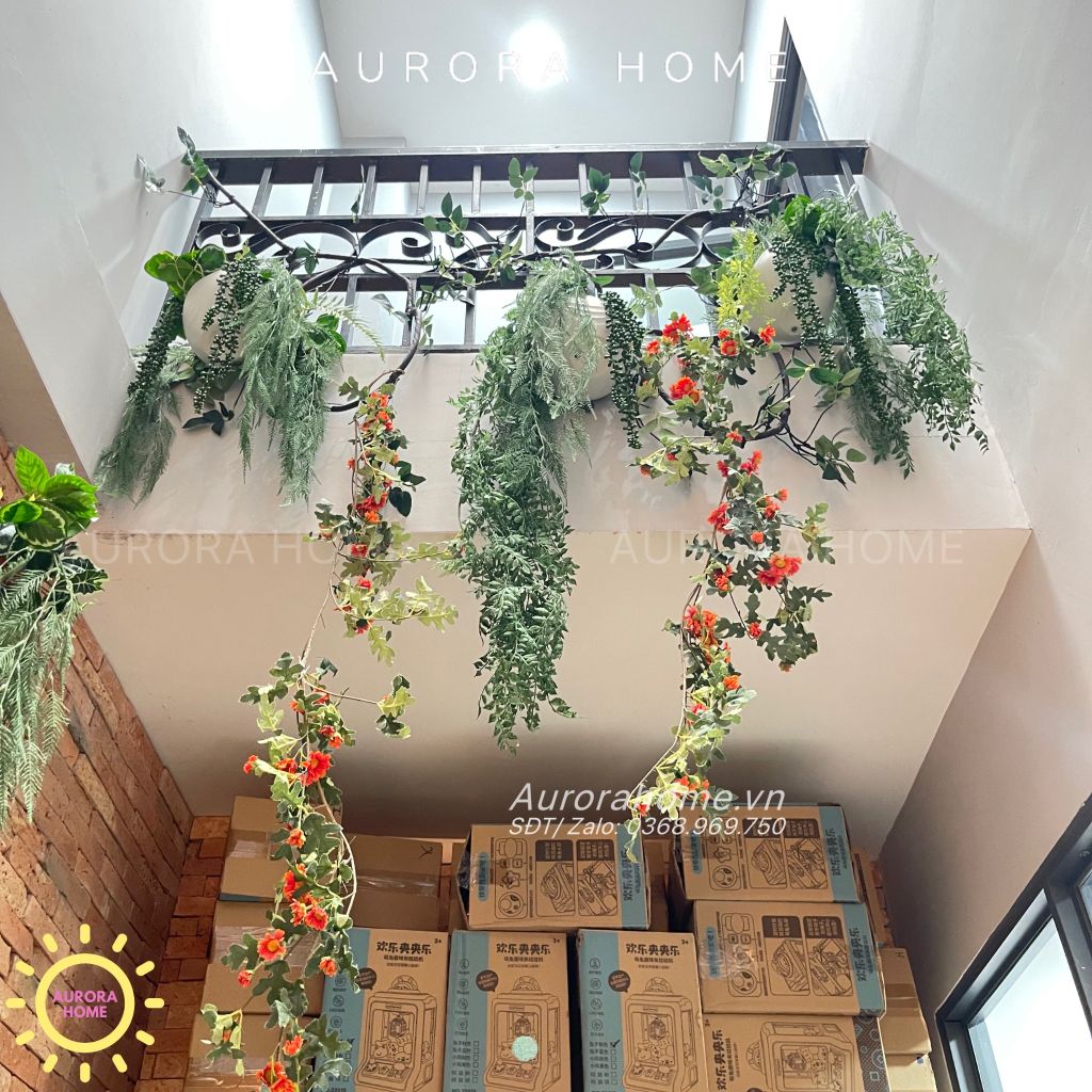 Tiểu cảnh cây giả khu vực giếng trời sinh động