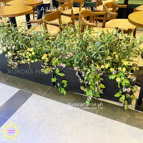 Bồn cây ô liu giả trang trí văn phòng, quán cafe