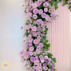 Set up tiểu cảnh tường hoa xinh xắn studio váy cưới