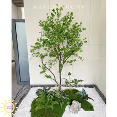 Tiểu cảnh cây thạch nam giả trang trí phòng khách