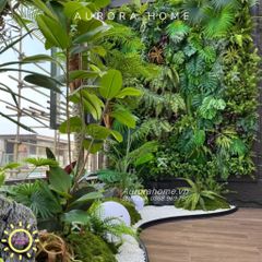 Tiểu cảnh cây giả nhiệt đới trang trí ban công biệt thự Quận 2