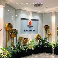 Tiểu cảnh cây và hoa giả thiết kế riêng trang trí sảnh lối đi