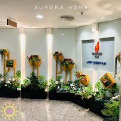 Tiểu cảnh cây và hoa giả thiết kế riêng trang trí sảnh lối đi