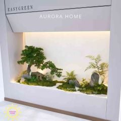 Tiểu cảnh cây tùng bonsai giả trang trí (Mẫu 16)