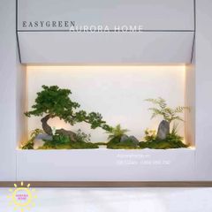 Tiểu cảnh cây tùng bonsai giả trang trí (Mẫu 16)