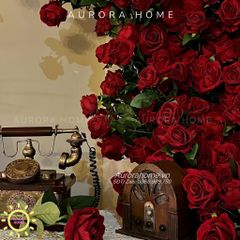 Tiểu cảnh cột hoa hồng giả trang trí quán, shop, studio