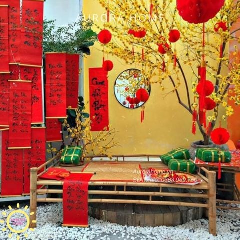 Tiểu cảnh trang trí Tết Nguyên Đán (Mẫu 11)