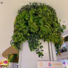 Tiểu cảnh vách tường cây giả trang trí trung tâm thương mại