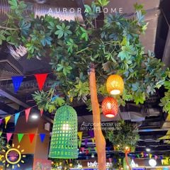 Tiểu cảnh vách tường cây giả trang trí trung tâm thương mại