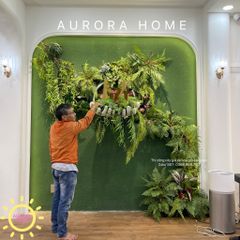 Tiểu cảnh cây giả vách tường xanh trang trí decor sáng tạo