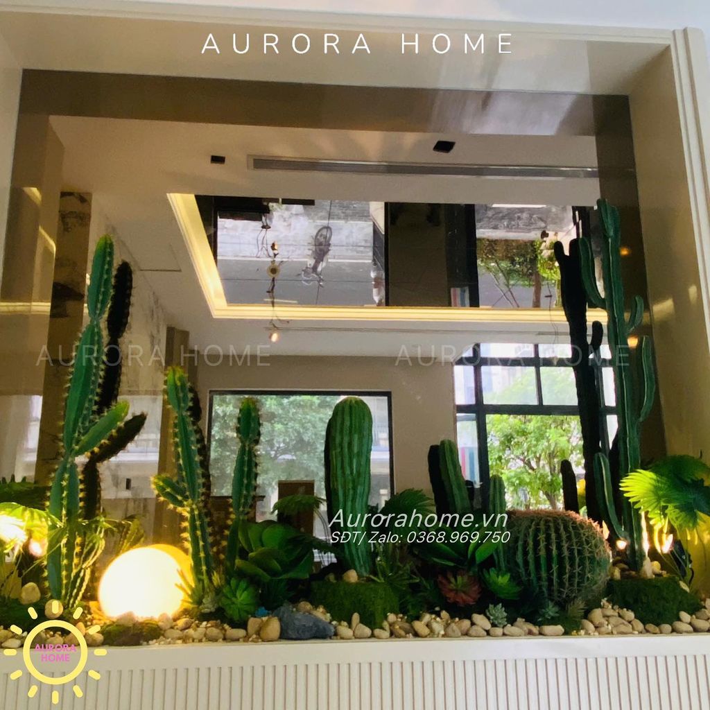 Bộ tiểu cảnh xương rồng giả decor phòng (Mẫu 16)