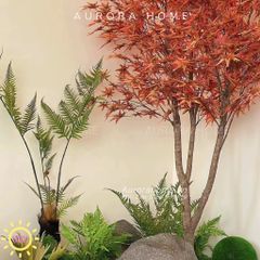 Tiểu cảnh cây lá phong giả theo concept mùa thu